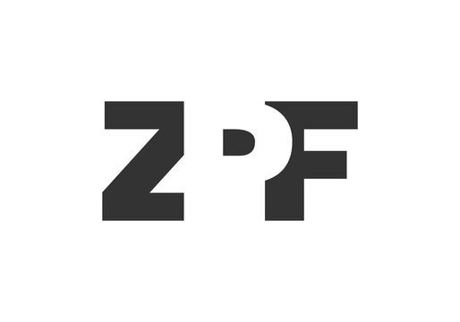 ZPF logo design. Initial letter Z P F bold font style for tech startups, consulting, corporate branding. Creative company name, headlines typography identity, trendy logotype.
