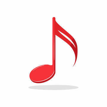 Red musical eighth note symbol