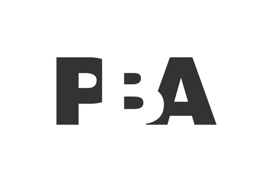 PBA logo design. Initial letter P B A bold font style for tech startups, consulting, corporate branding. Creative company name, headlines typography identity, trendy logotype.