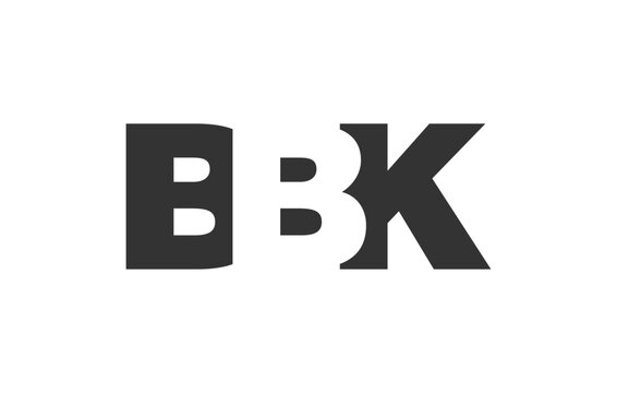 BBK logo design. Initial letter B B K bold font style for tech startups, consulting, corporate branding. Creative company name, headlines typography identity, trendy logotype.