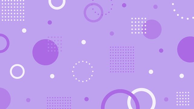 Cute and simple background pattern with pastel-colored Memphis geometric shapes.