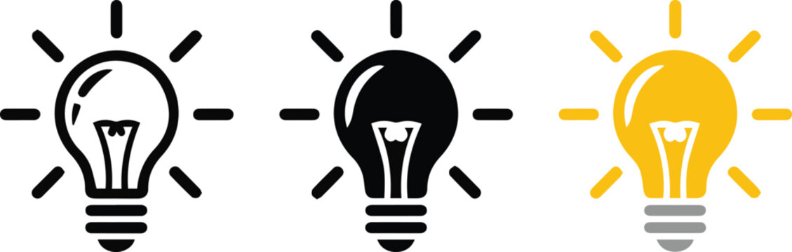 Light bulbs arranged for group brainstorming concept