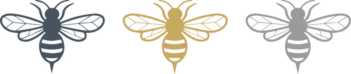 Three bee icons for branding and logo use © Icon Stock