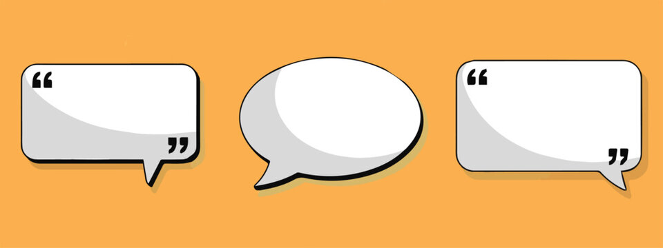Three quotation bubbles for testimonial quotes