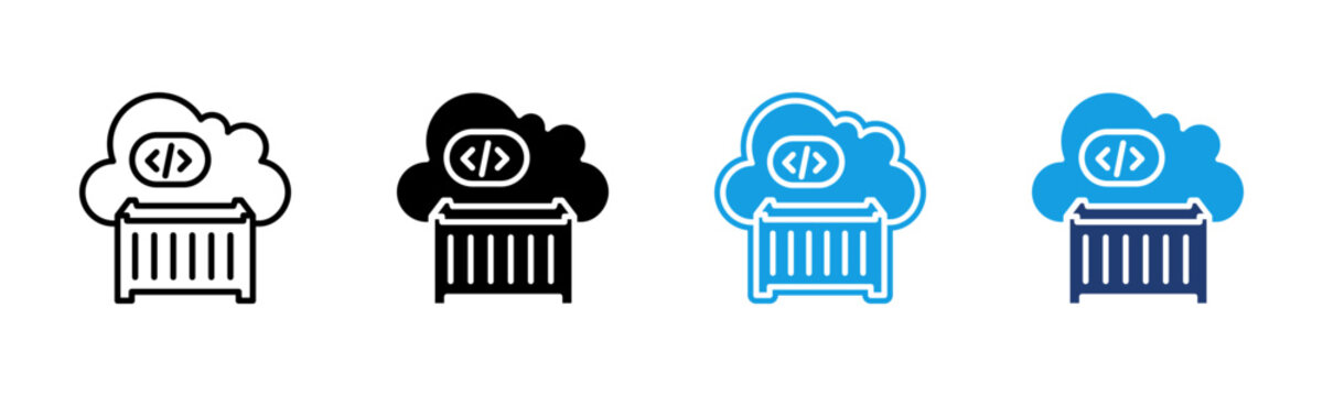 Container icon multiple style collection