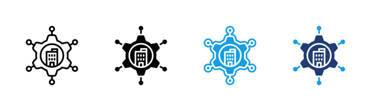 Infrastructure icon multiple style collection