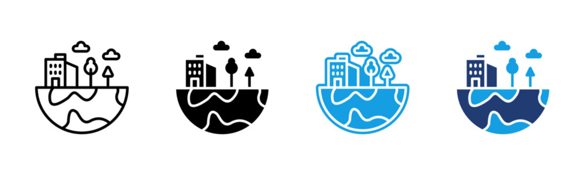 Environment icon multiple style collection