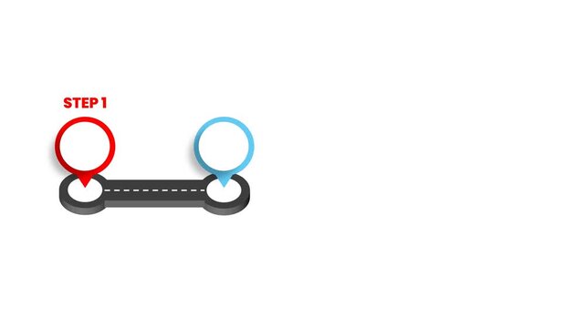 Animated 4-Step Roadmap Timeline Infographic for Business Presentation and Project Planning