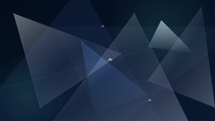 Obraz premium Abstract blue geometric background with overlapping translucent triangles for corporate business and technology design