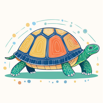 Cute Cartoon Turtle Illustration