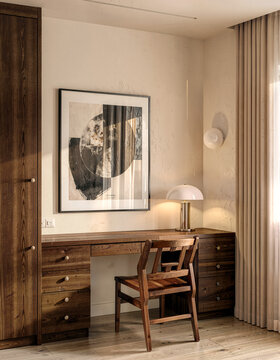 desk combined with wardrobe 