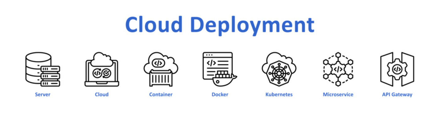 Cloud Deployment Icon Web and Collecttion