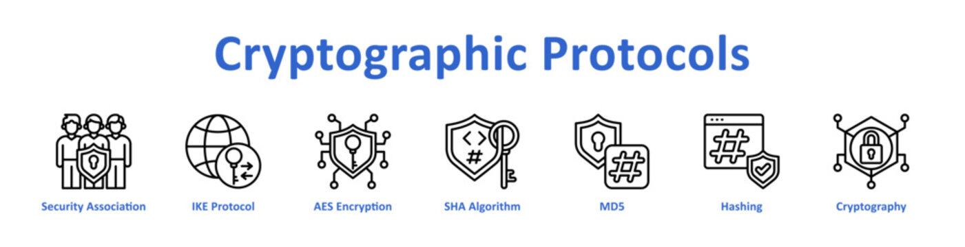 Cryptographic Protocols Web icon banner and collection