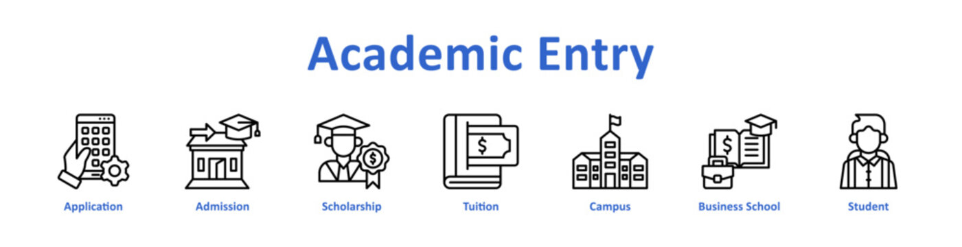 Academic Entry Web icon banner and collection