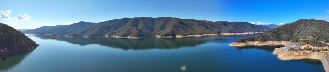 Fototapeta premium Spectacular aerial panorama of Lake Eildon Victoria Australia