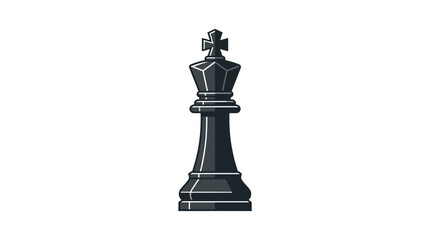 A black chess queen piece standing upright against a plain white background with clean lines and minimal shading. © ahmad