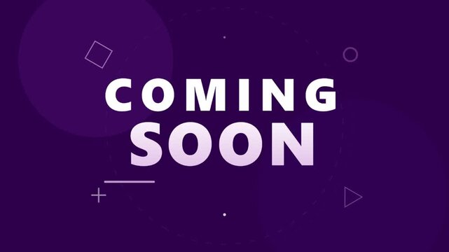 Stylish coming soon landing page banner with purple abstract design