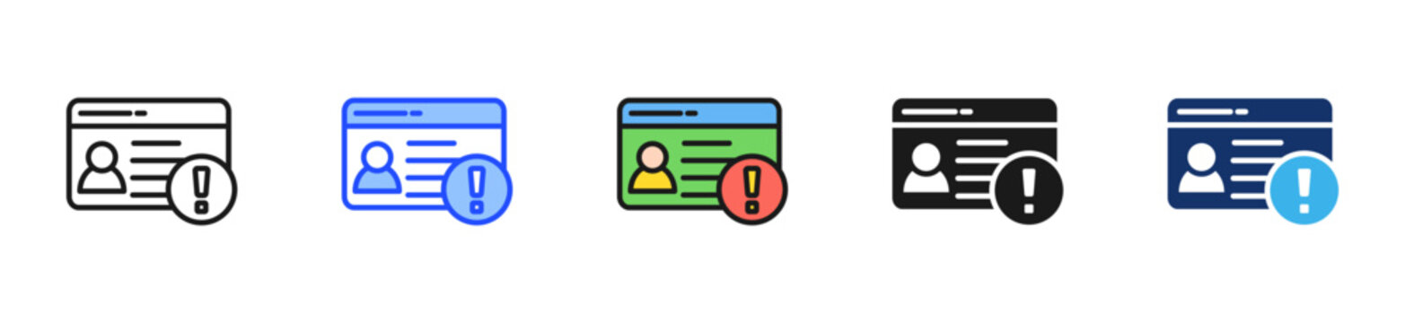 Expired License Icon Collection With Multiple Styles