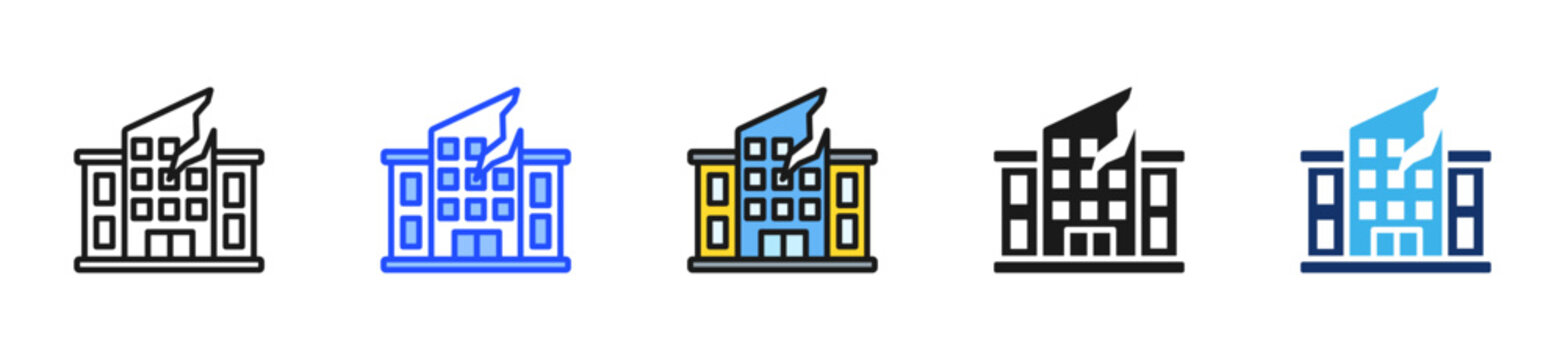 Damaged Brand Reputation Icon Collection With Multiple Styles