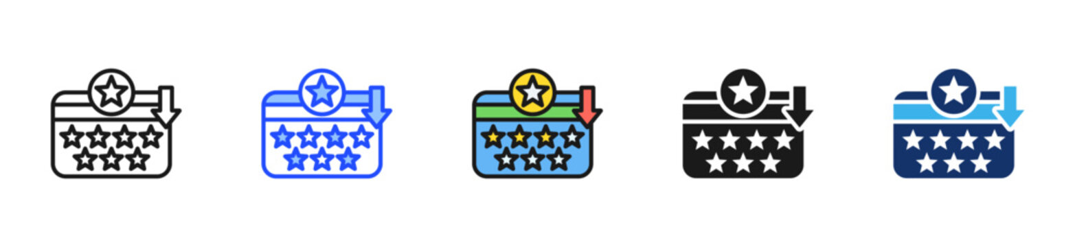Declining Customer Loyalty Icon Collection With Multiple Styles