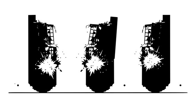 city skyscrapers exploding