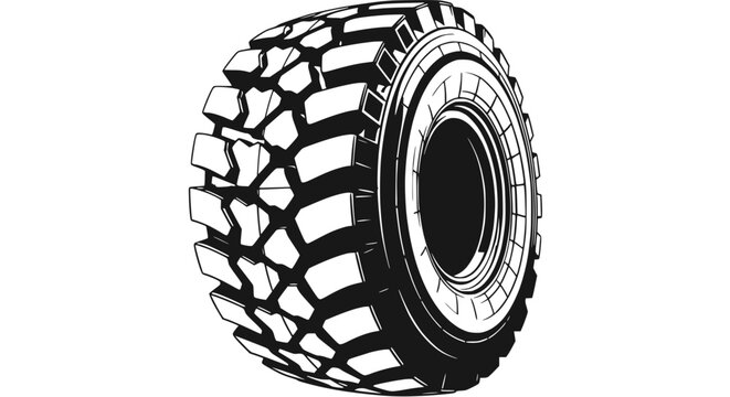 Tire illustration with deep treads