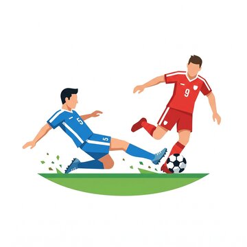 Football player sliding tackle action