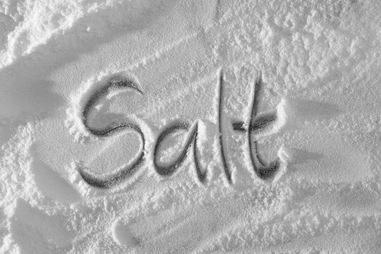 Word Salt on powdery surface