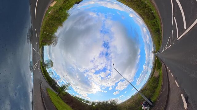 Travel on Scottish Roads Through Rural A and B Countryside of UK. Car Window Mounted Camera Ultra Wide Angle Footage of Car Travel on British Country Road and Highways of Scotland on Car Travel.