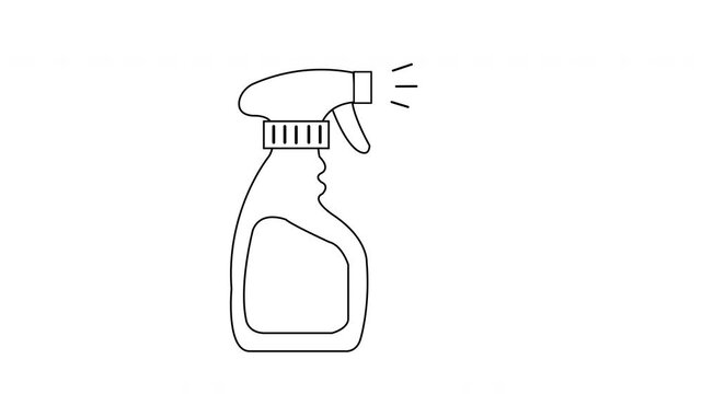 animation of household cleaning spray bottle icon
