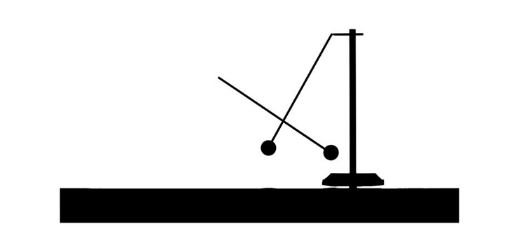 Silhouette of a pendulum swinging on a stand vector art