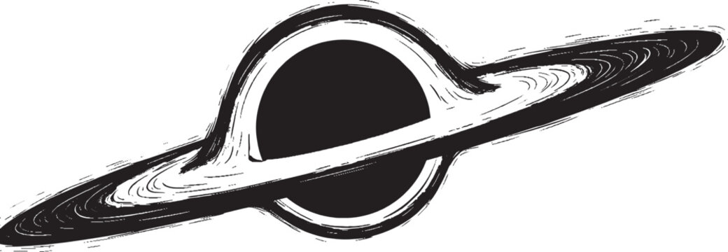 Black hole with accretion disk vector illustration vector art