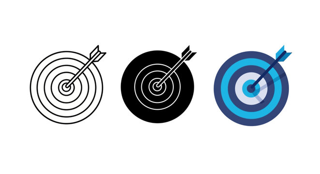 Strategic target hit by an arrow, representing successful goal achievement, precise business objectives, accurate marketing strategy, and the concept of hitting your mark