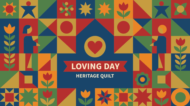 Loving Day Heritage Quilt Pattern Colorful Textile Art