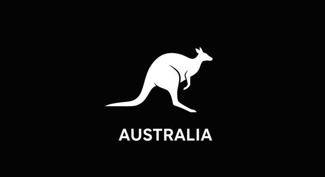 Kangaroo Australia National Symbol Icon.