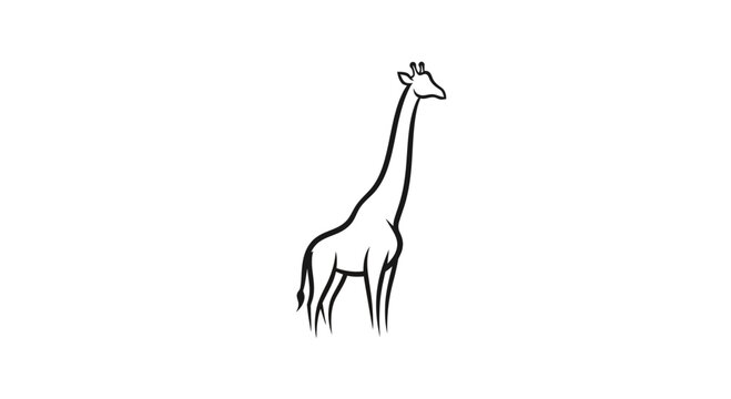A giraffe standing in profile view.