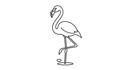 Naklejka premium Flamingo Standing on One Leg.