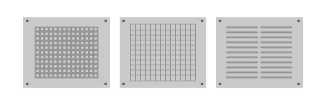 Illustration design plate steel with hole for circulation isolated set