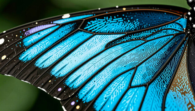 Extreme Macro of Iridescent Butterfly Wing Scales Texture