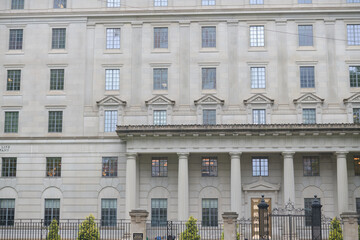 Naklejka premium exterior of Manufacturers Life Insurance Building now Manulife Head Office, designed by Sproatt & Rolph, in Beaux-Arts, Neo-Classical style, at 200 Bloor St E, Toronto