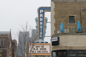 Naklejka premium Paradise Theatre (1937; 1006 Bloor St W), Art Deco neighborhood cinema designed by Benjamin Brown, operated as an adult film house named 