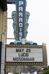 Naklejka premium Paradise Theatre (1937; 1006 Bloor St W), Art Deco neighborhood cinema designed by Benjamin Brown, operated as an adult film house named 