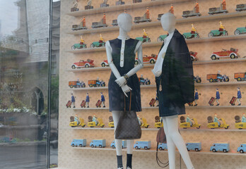 Naklejka premium display window at Louis Vuitton (May 2026) a luxury brand shop, located at 150 Bloor St W, inside 89 Avenue Yorkville, Toronto