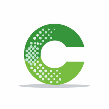 Green Letter C Logo with Dots