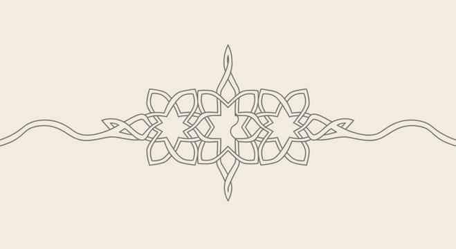 Elegant Islamic Geometric Pattern Border - Arabic Arabesque Design