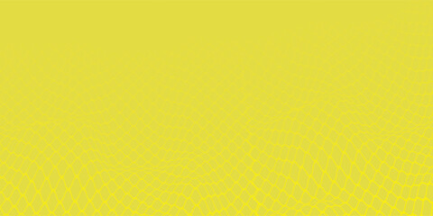 Minimalist yellow background with fluid wave net pattern for design layout. © deny