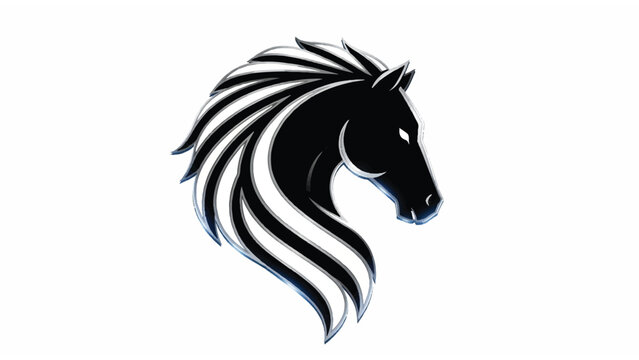 Black Horse Head Silhouette Graphic Illustration 1.