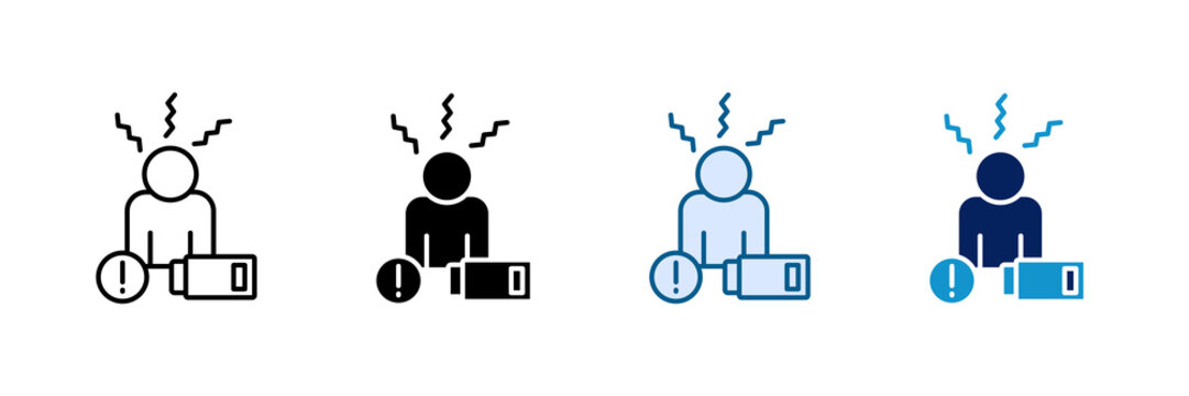 Exhaustion Icon Set Multiple Style Collection