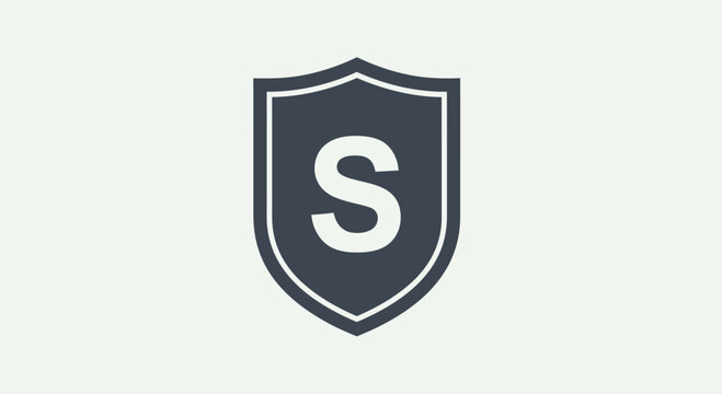 Shield with letter S icon representing security and protection.