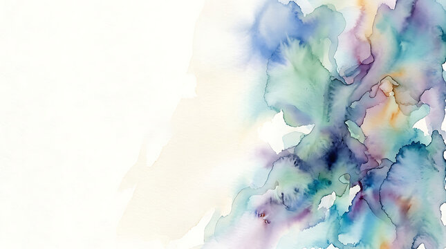 Ethereal abstract watercolor wash in blue and purple tones